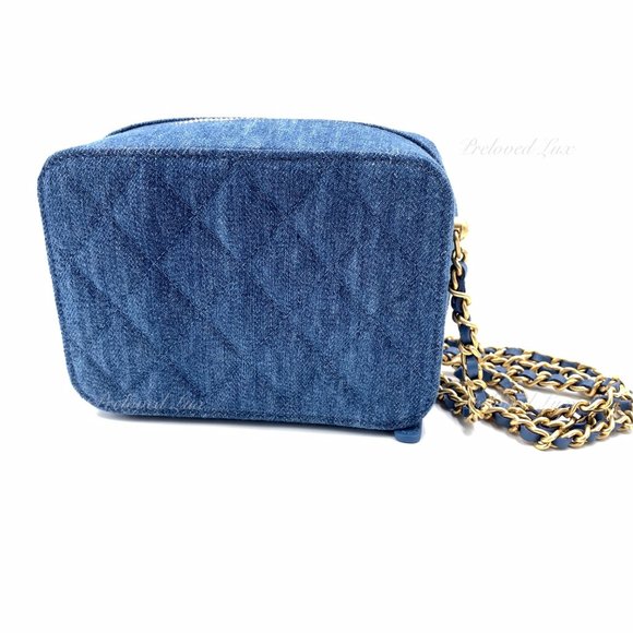 Authentic CHANEL Denim Pearl Crush Camera Bag - Picture 4 of 16